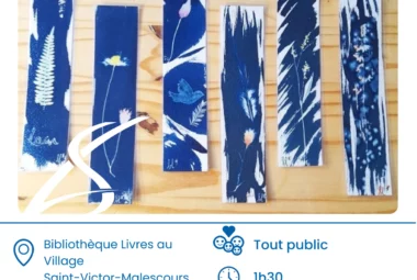 Atelier marque-page par procédé cyanotype